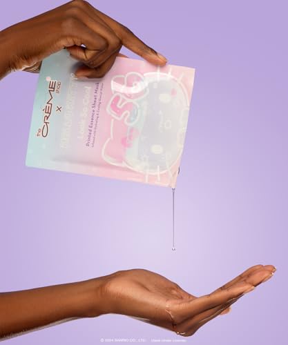 The Crème Shop x Hello Kitty Feel So Clear Printed Essence Sheet Mask, Clarifying and Hydrating Face Mask with Tea Tree and Hyaluronic Acid - 50th Year Anniversary Limited Edition - (Pack of 6)