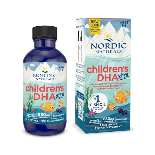Nordic Naturals Children’s DHA Xtra, Berry Punch - 2 oz for Kids - 880 mg Total Omega-3s with EPA & DHA - Cognitive & Immune Function, Learning, Social Development - Non-GMO - 48 Servings