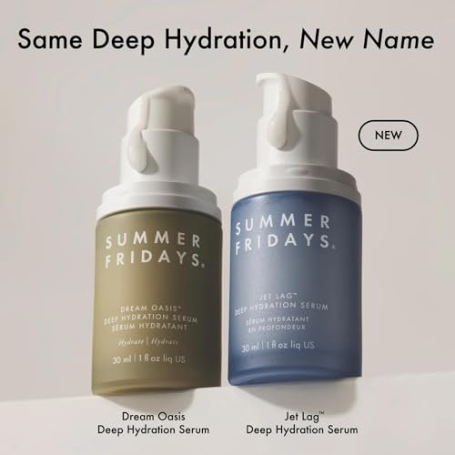 Summer Fridays Jet Lag Deep Hydration Serum - Hydrating Face Serum for Dry Skin with Glycerin & Squalane - Helps Soothe Skin, Improves Skin Barrier & the Appearance of Fine Lines & Wrinkles (1 Oz)