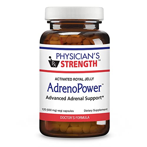 Physician's Strength AdrenoPower - 120 Vegi Capsules - Energy & Adrenal Support - with Royal Jelly, Wild Rosemary, Sage, Camu Camu, Pantothenic Acid - 60 Servings