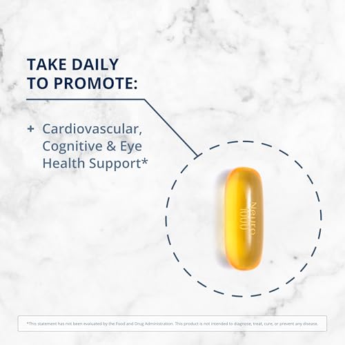 Metagenics OmegaGenics Fish Oil Neuro 1000 mg - 750 mg DHA - 250 mg EPA - Brain Health & Heart Health* - Non-GMO & Gluten-Free - No Fishy Taste - 60 Softgels