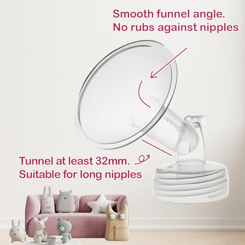 Nenesupply Pump Parts Compatible with Spectra S2 S1 9 Plus Breast Pump to Replace Spectra Pump Parts S2 Accessories Flange 24mm Duckbill Valve Tubing Bottles Backflow Protector