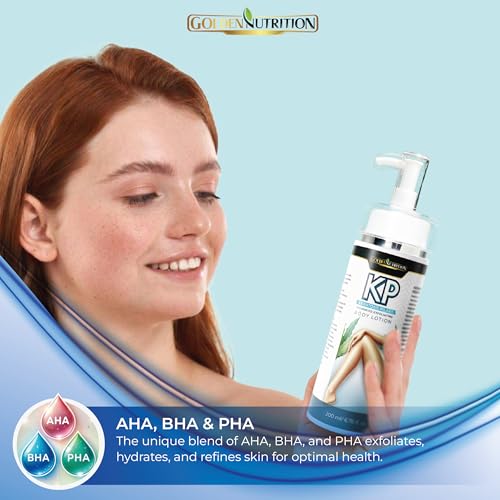 GOLDEN NUTRITION Smoothing & Hydrating KP Lotion, Exfoliating Moisturizer for Rough, Bumpy Skin, AHA & BHA Formula for Keratosis Pilaris 6.76 fl oz