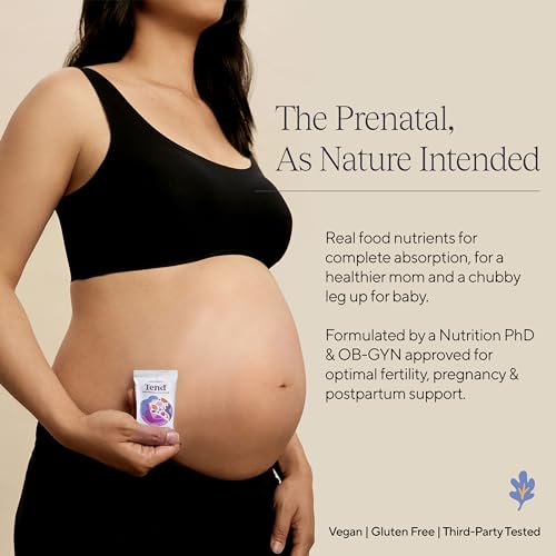 Tend Daily Best Prenatal Vitamin Bar, Made with Organic Ingredients for Pregnant & Postpartum Mothers, Includes DHA, Vitamin D, B, Choline, Folate, Sunflower Lecithin, Strawberry Patch Flavor (4ct)