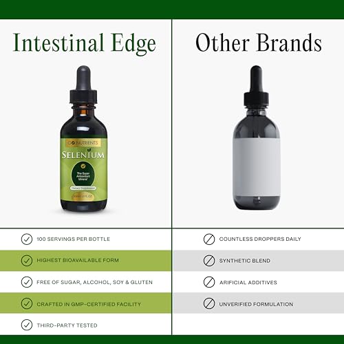 Go Nutrients Selenium 200 mcg Supplement, Yeast-Free Liquid Drops, Selenium Drops, Herbal Supplements with Trace Mineral Selenium and Purified Water, Selenium Liquid - 1.0 oz Bottle