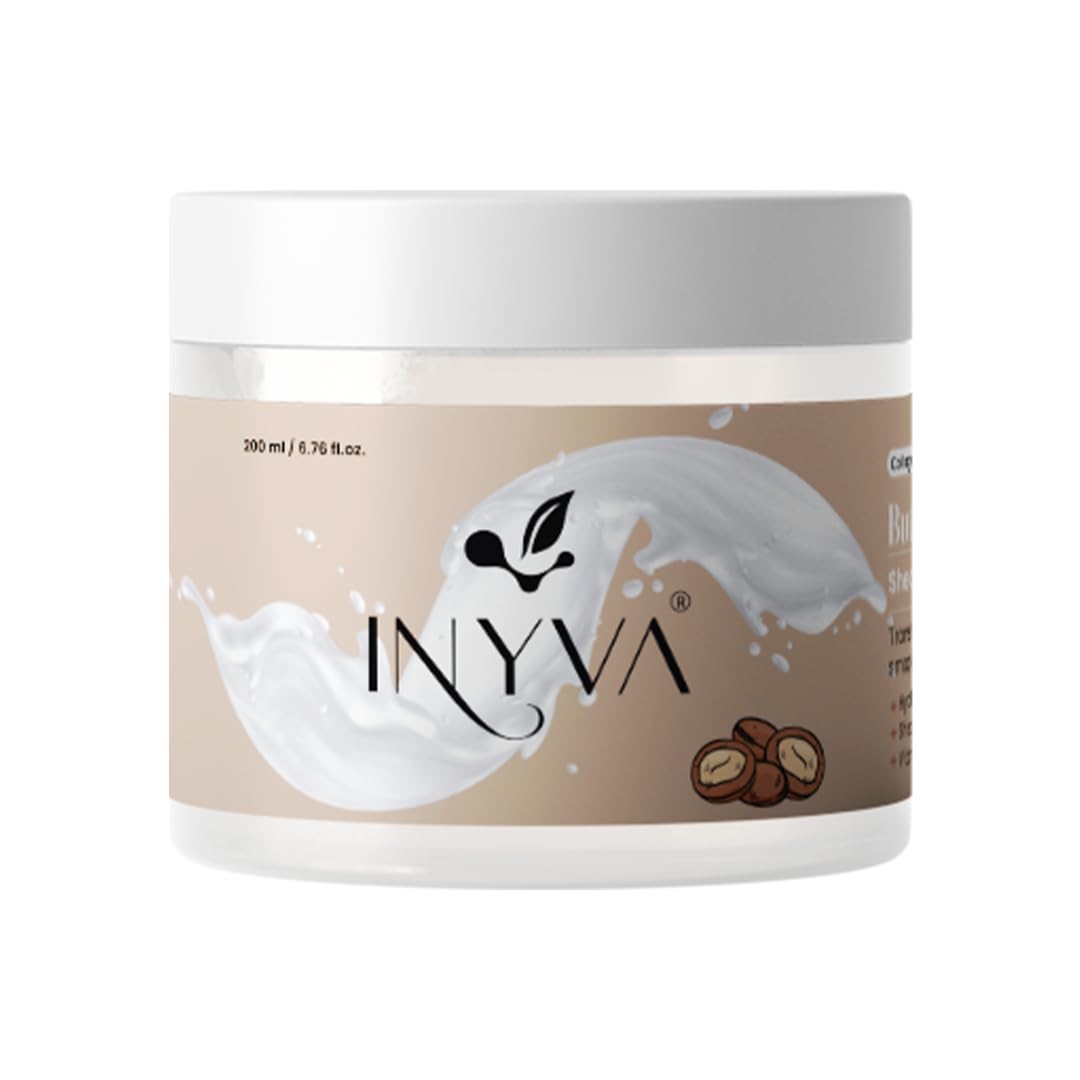 INYVA ButterGlow Shea Body Butter | With Hyaluronic Acid & Shea Butter | Intensive Hydration & Skin Softening | Rich & Creamy Formula | For Dry Skin Relief - 6.76 Oz