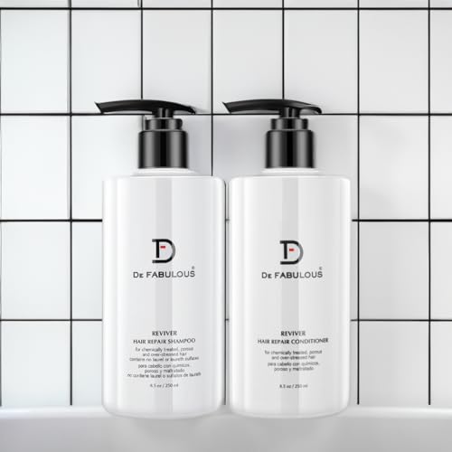 DF | De Fabulous Shampoo & Conditioner Reviver Set | For ChemicallyTreated, Porous, And Over-stressed Hair | 8.5 fl oz Bottles