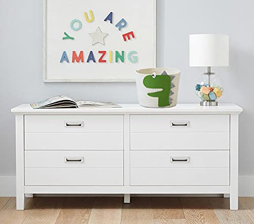 T&T Homewares Small Cotton Rope Basket with Cute Green Dinosaur for Baby Diaper Organizer, Woodland Nursery Storage, Kids Room Organizer, Baby Laundry Baskets, Cat Dog Toy Basket