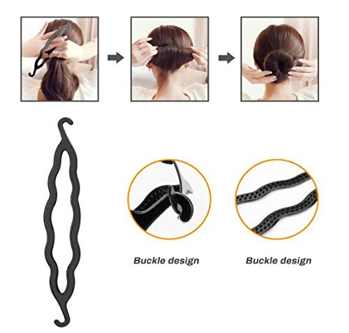 erioctry Set of 20 Donut Bun Maker Fashion Hair Design Styling Accessory Maker Pads Hairpins Hairabands Clips Donut Maker Hair Braiding Tool Kit for Ladies Girls DIY Magic Hair Twist Styling Set