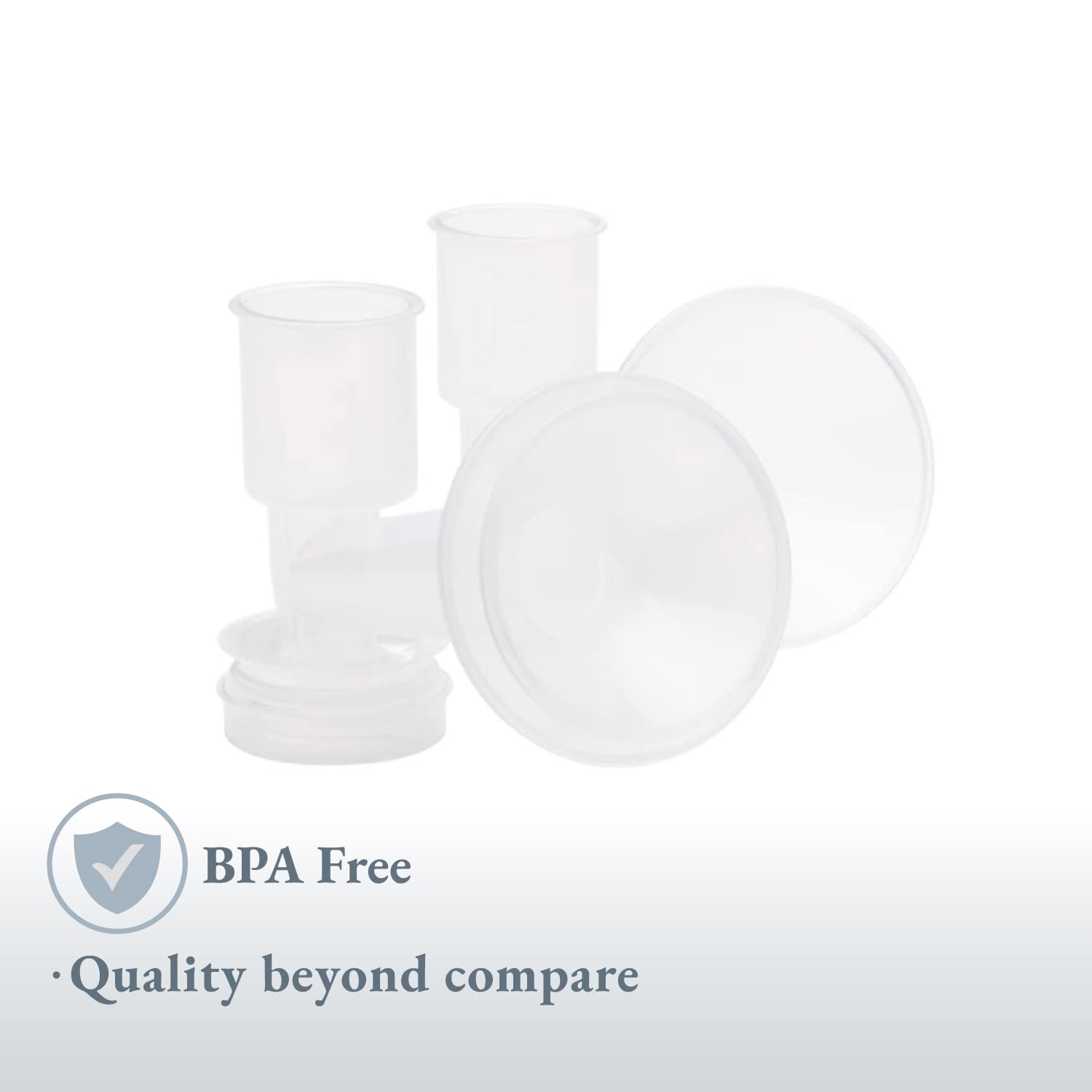 Ameda CustomFit Breast Flanges Medium/Large | Includes (2) 30.5mm Breast Pump Flanges & (2) 28.5mm Flange Inserts | Fits HygieniKit and MYA Joy, MYA Joy Plus & Pearl Breast Pumps | BPA and DEHP Free