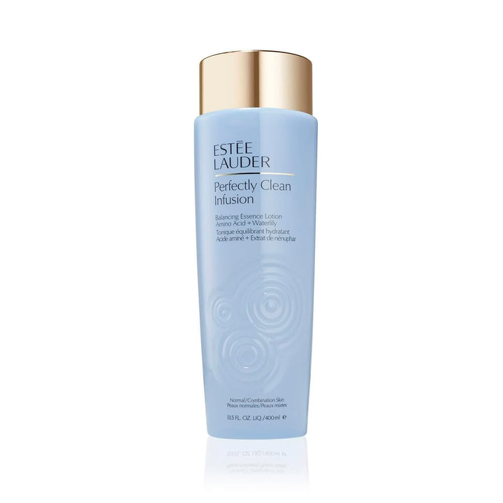 Estée Lauder Perfectly Clean Infusion Balancing Skin Essence Face Lotion Toner with Amino Acid + Waterlily, 13.5 Fl Oz