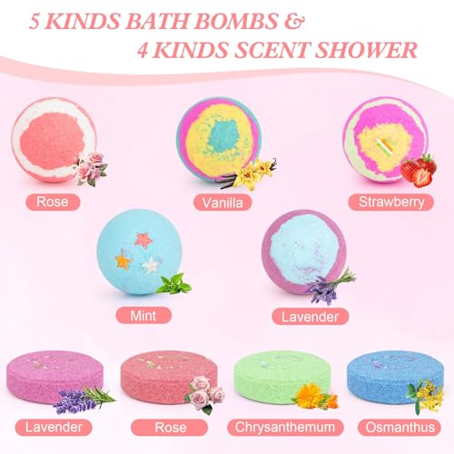 Bath Bombs for Women, Mothers Gifts Day for Mom, Relaxing Spa Baskets Gift Set, Self Care Gifts for Women, Birthday Bombs Gifts for Women, Mom, Coworker, Teacher, Nurse