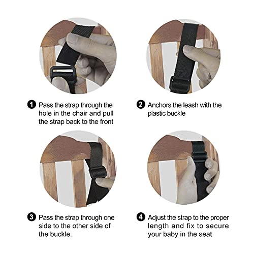 5 Point Harness Seat Belt,Adjustable Baby Seat Belt Full Protection Security Harness Seatbelt for High Chair and Pushchair Black