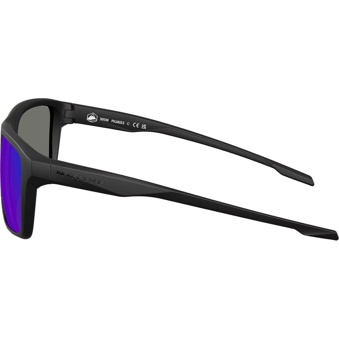 Native Eyewear Men's XD9043 Tavern Square Sunglasses, Matte Black/Blue Mirrored Polarized, 57 mm