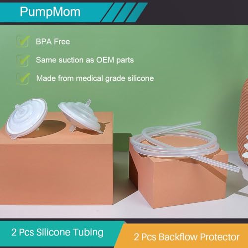 PumpMom-us Backflow Protector and Tubing for Spectra, Replacement Breast Pump Parts for Spectra S1 Spectra S2 Spectra 9 Plus (Not Original Spectra S2 Accessories)