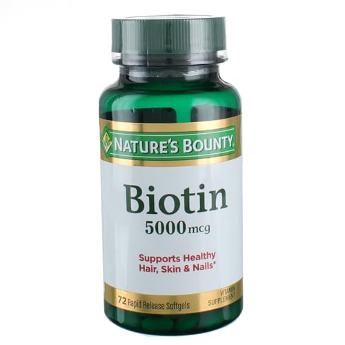 Nature's Bounty Super Potency Biotin 5000mcg - 72 softgels (Pack of 2)