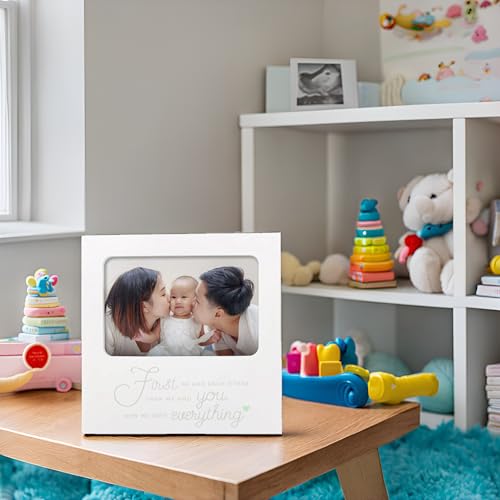 tiny ideas Family Keepsake Frame, First We Had Each Other, Then We Had You, Now We Have Everything' Sentiment Photo Frame, Baby Gift, White