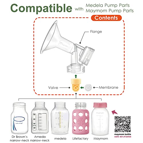 Maymom Brand 15 mm 2xOne-Piece Extra Small Breastshield w/Valve and Membrane Compatible with Medela Breast Pumps;