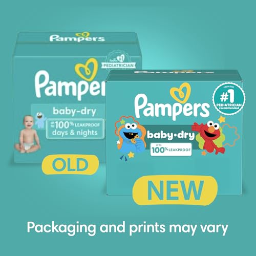 Pampers Diapers - Baby Dry - Size 1, 120 Count, Absorbent Disposable Infant Diaper (Packaging May Vary)