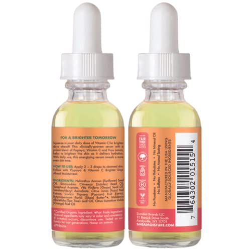 SheaMoisture Papaya & Vitamin C Face Serum, Brighter Days Ahead 2-Pack – For All Skin Types, Even Skin Tone, Glow Up Essentials, 1 Oz Ea