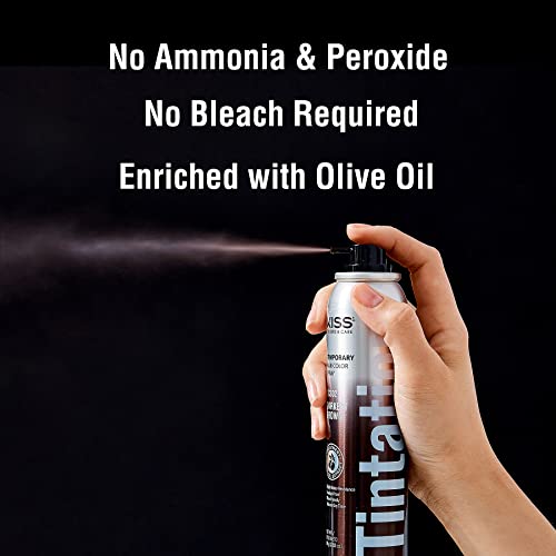 RED by Kiss Tintation Temporary Hair Color Spray, Instant Gray Root Cover Up, Water-Resistant, Smudge-Proof, Easy Wash Out, Hairline & Barber Touch-Up, Quick Dry (2 Pack) (Dark Brown)