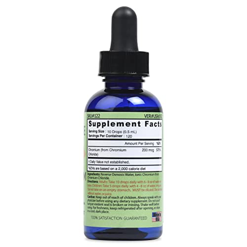 Good State Liquid Ionic Chromium Ultra Concentrate - 10 Drops Equals 200 mcg - 100 Servings Per Bottle