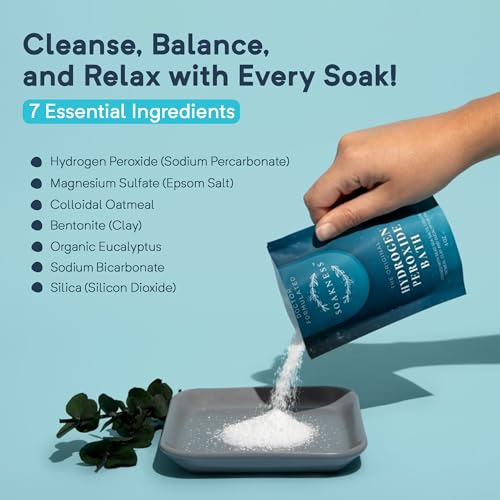 Soakness Hydrogen Peroxide Epsom Salt Bath Soak - USA-Made – Patented Bath Salts, Muscle Recovery, & Skin Detoxification – Magnesium Salts for Bathing - Doctor Formulated Pure Epsom Salt (3-Pack)