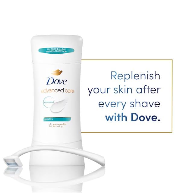 Dove Deodorant 2.6 Ounce Adv Care Anti-Perspirant Sensitive (76ml) (3 Pack)