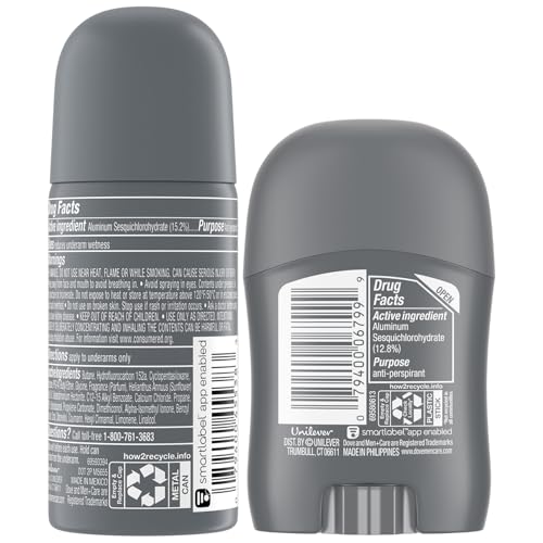Dove Men + Care Clean Comfort Travel Antiperspirants –Men’s Antiperspirant Spray + Stick, 72H Protection (4 Piece Set)