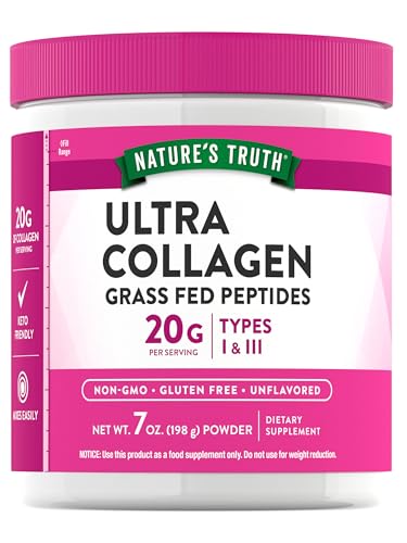 Nature's Truth Collagen Powder | 7 oz | Type I and III | Unflavored | Grass Fed Peptides and Keto Friendly | Non-GMO & Gluten Free Supplement