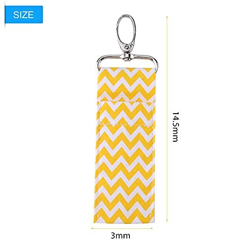 ZJchao Purple: Lipstick Holder Keychain, 2Pcs/6Pcs Wave Pattern Lip Balm Chapstick Pouch Strap Key Ring Bag Mothers Girls Gift(Purple)