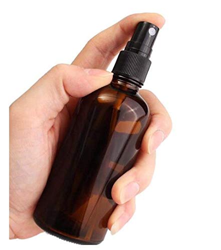 Ericotry 3Pcs 100Ml/3.34Oz Refillable Empty Amber Glass Spray Bottle Atomizer Liquid Container Travel Makeup Sample Lotion Essential Oil Containers