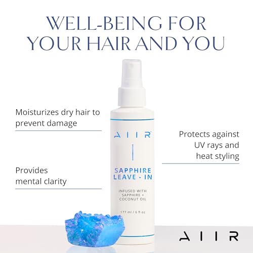 AIIR Sapphire Leave In Conditioner - Lightweight Moisturizing Detangler, Hydrate Dry Damaged Hair, Tame Frizz & Flyaways, Heat Protectant Spray for Blowouts and Thermal Styling, 6 oz