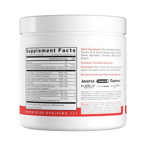 Kaged Thermogenic Powder | Clean Burn | Orange Mango | Men & Women | Weight Management Supplement | Organic Caffeine | Apple Cider Vinegar | 30 Servings