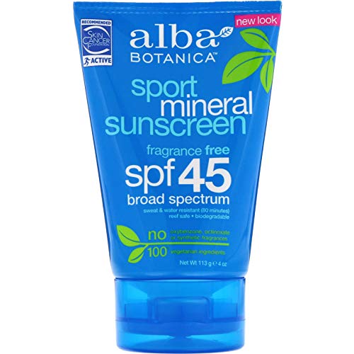 Alba Botanica Sheer Mineral Sunscreen Lotion, Broad Spectrum SPF 50, Fragrance Free, 3 fl oz (Packaging May Vary)