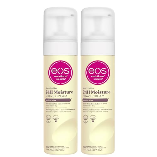eos Shea Better Women's Shave Cream- Vanilla Bliss, Shea Butter Skin Care, Shaving Cream for Women, 14 fl oz, 2-Pack