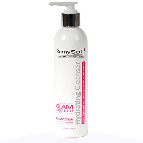 RemySoft  Glam Rocker Hydrating Cleanser  Moisturizing SALON FORMULA SHAMPOO for Hair Extensions, Weaves and Wigs  Gentle, SULFATE-FREE Lather