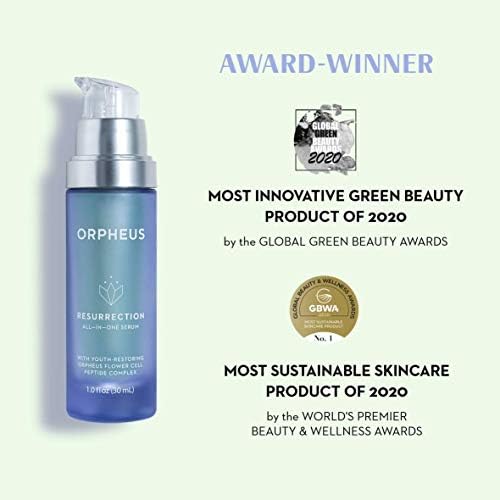 ORPHEUS All-In-One Plant Stem Cell Face Serum - Award Winning - with Collagen Stimulating Peptide Complex, Hyaluronic Acid, Niacinamide and Vitamin C | 1.0 oz. 100% Pure. Vegan