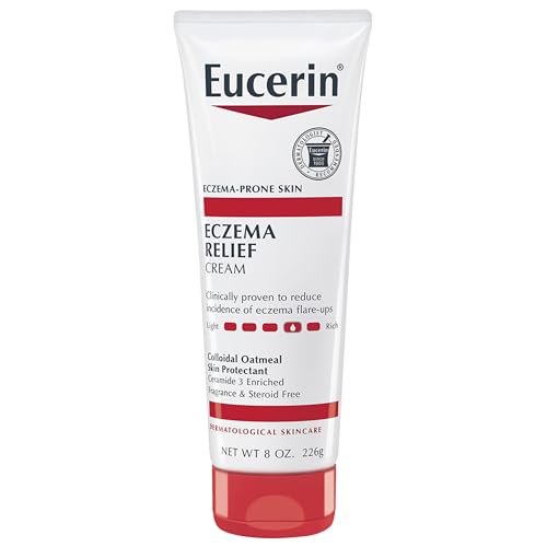 Eucerin Eczema Relief Cream, Full Body Lotion, Moisturizing Eczema Cream with Colloidal Oatmeal (Skin Protectant) and Ceramide 3, 8 Oz Tube