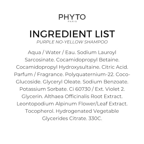 Phyto Purple No Yellow Shampoo - Colour Depositing Purple Shampoo, Anti Brass Toning Shampoo Neutralizes Yellow Tones and Enhances Shine|250 ml