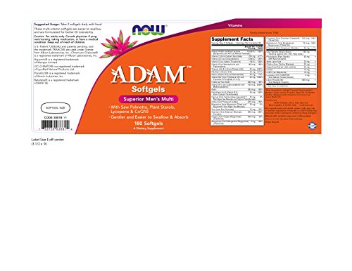 Now Foods ADAM Men's Multiple Vitamin, 180 Softgel (2 Pack)