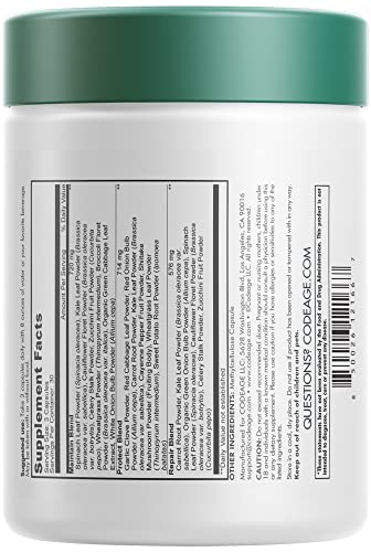 Codeage Instantfood Easy Veggies, Over 15 Vegetable Powders Equivalent All-in-One, Daily Vegan Blend, Whole Food Greens Vitamins Supplement Capsules, Phytonutrients Multivitamin, Non-GMO, 90 Capsules