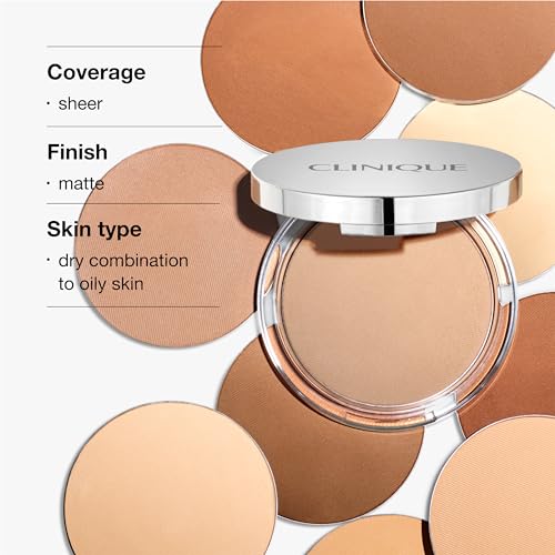 Clinique Stay-Matte Sheer Pressed Powder For Oily Skin Types | Sheer Coverage + Matte Finish | Minimizes Shine, Stay Neutral