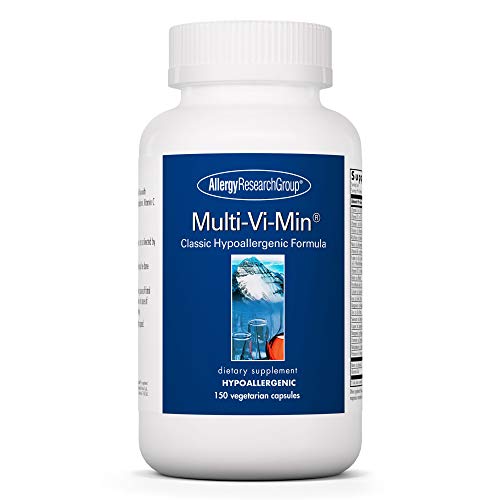 Allergy Research Group Multi-Vi-Min Supplement - Multivitamin for Men & Women, with Iron, Daily Vitamins, for Adults, High Potency, Bioavailable, Vegetarian Capsules - 150 Count