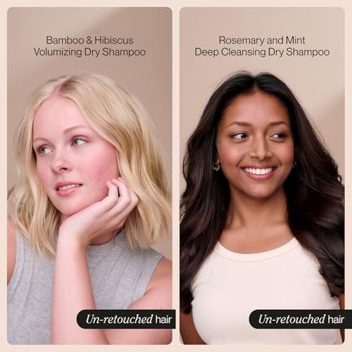 Suave Dry Shampoo Spray Variety 2-Pack – Invigorating Rosemary & Mint + Volumizing Bamboo & Hibiscus, 4.3 Oz Ea