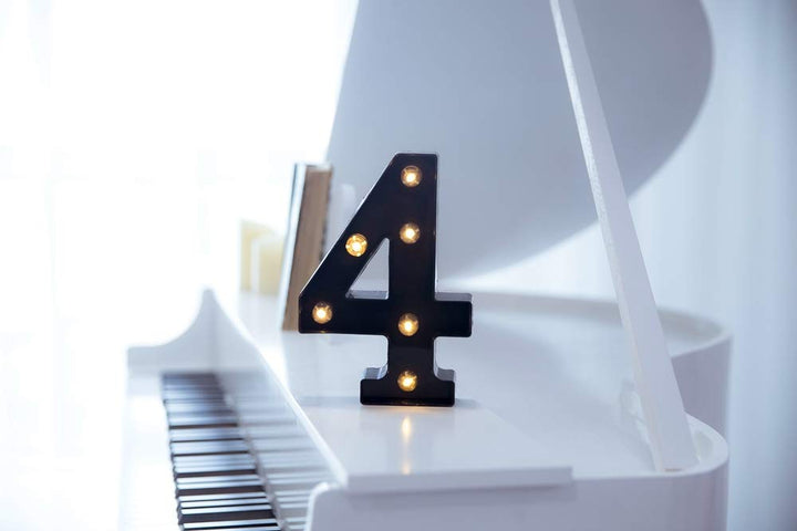 Foaky Black LED Marquee Number Lights Sign Light Up Marquee Number Lights Sign for Night Light Wedding Birthday Party Battery Powered Christmas Lamp Home Bar Decoration