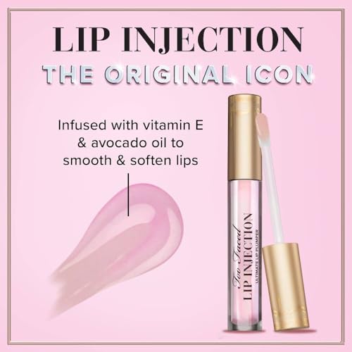 Too Faced Lip Injection Plumping Lip Gloss | Volumizing, Vitamin E + Avocado Oil, 0.14 fl. oz.