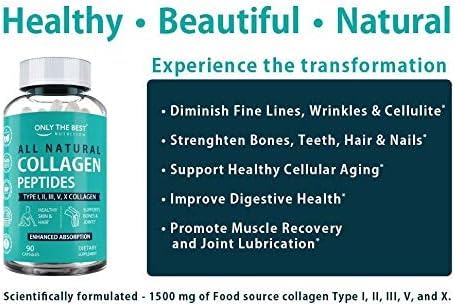 Multi Collagen for Women & Men - Type I, II, III, V, X - Grass Fed, Non-GMO | Hydrolyzed Collagen Complex 5X Absorption - Multi Collagen Peptides Capsules for Skin, Hair, Nails, Tendons, & Joints
