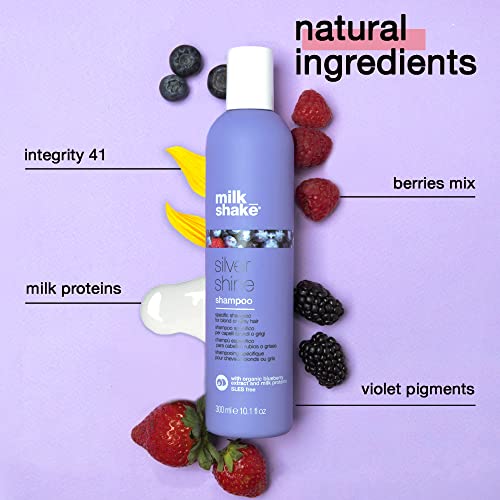 milk_shake Silver Shine Light Purple Shampoo for Blonde Hair - Blonde Toner for Brassy Hair