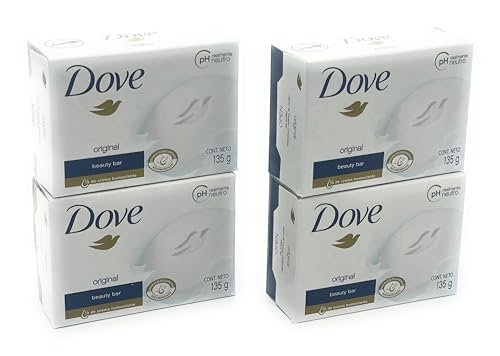 Dove Original Beauty Bar Soap 4 X 135g/4.75oz., Pack Of 4 (STANDARD, 4, Count)